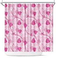 Anthurium Pikake Ti Leaf Palaka Shower Curtain Pink Version LT01 Pink - Polynesian Pride