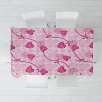 Anthurium Pikake Ti Leaf Palaka Tablecloth Pink Version LT01 Pink - Polynesian Pride
