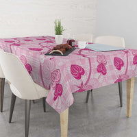 Anthurium Pikake Ti Leaf Palaka Tablecloth Pink Version LT01 - Polynesian Pride