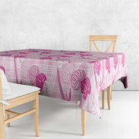 Anthurium Pikake Ti Leaf Palaka Tablecloth Pink Version LT01 - Polynesian Pride