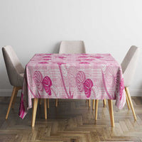 Anthurium Pikake Ti Leaf Palaka Tablecloth Pink Version LT01 - Polynesian Pride