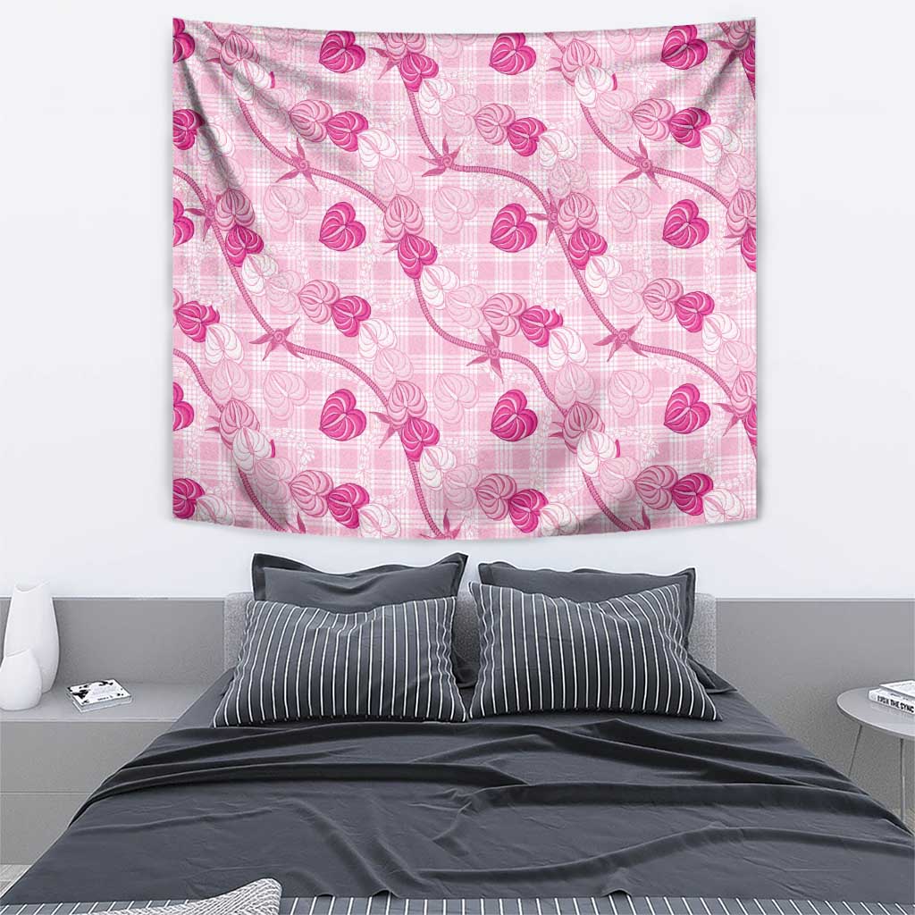 Anthurium Pikake Ti Leaf Palaka Tapestry Pink Version LT01 - Polynesian Pride