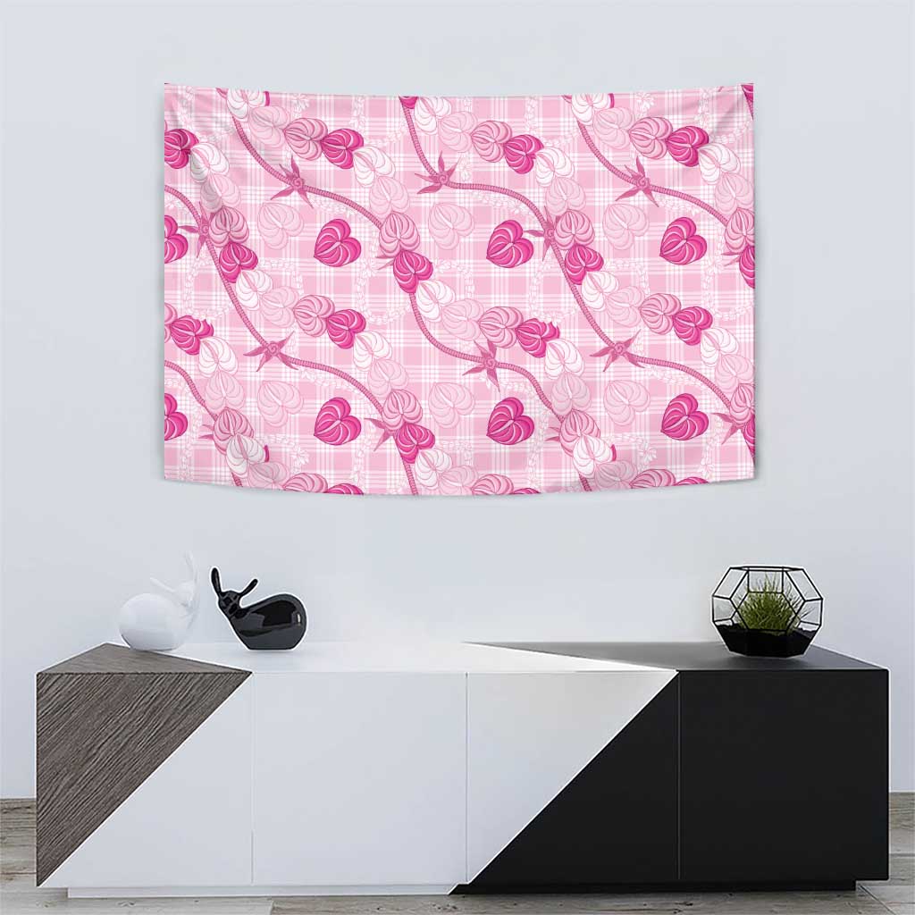 Anthurium Pikake Ti Leaf Palaka Tapestry Pink Version LT01 - Polynesian Pride