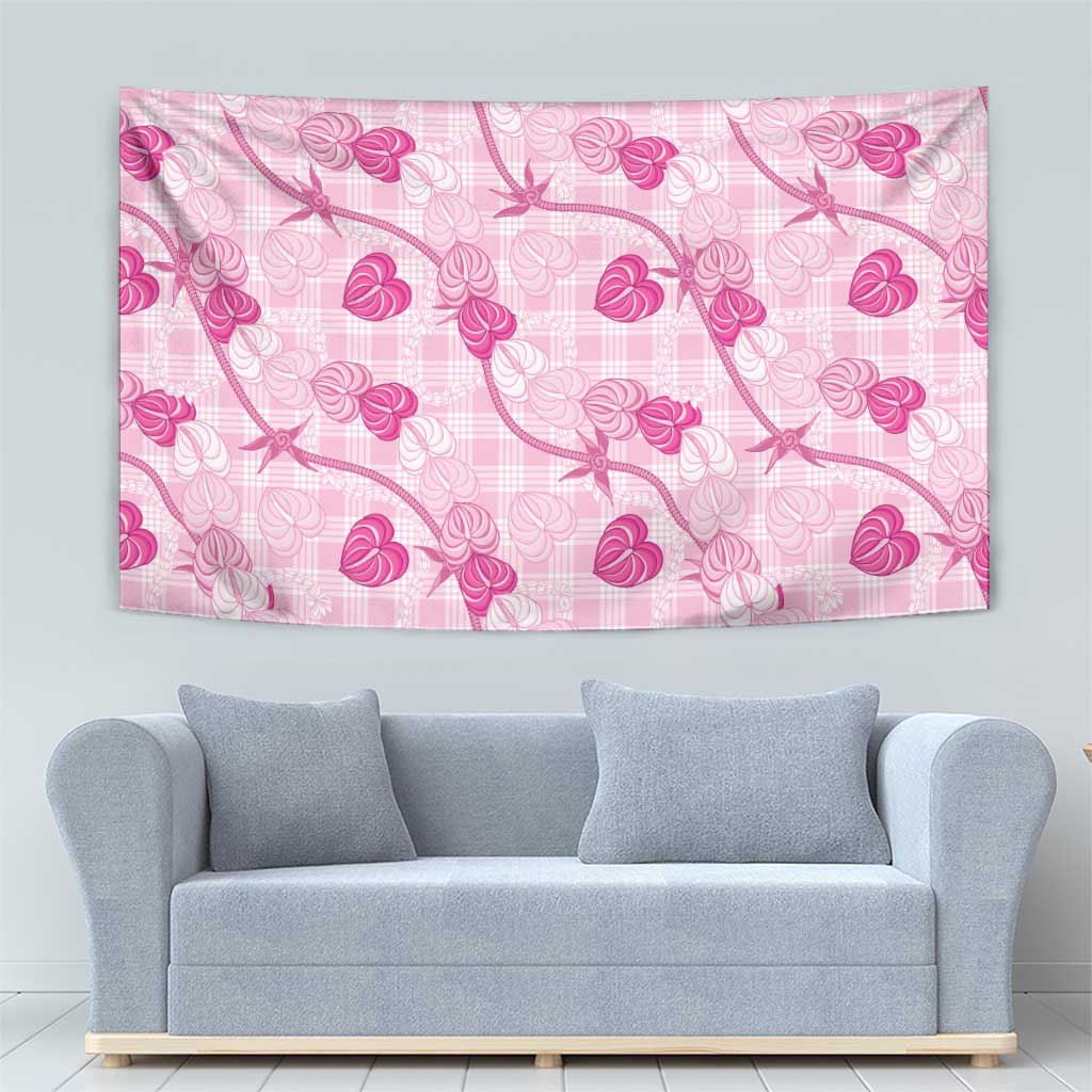 Anthurium Pikake Ti Leaf Palaka Tapestry Pink Version LT01 - Polynesian Pride