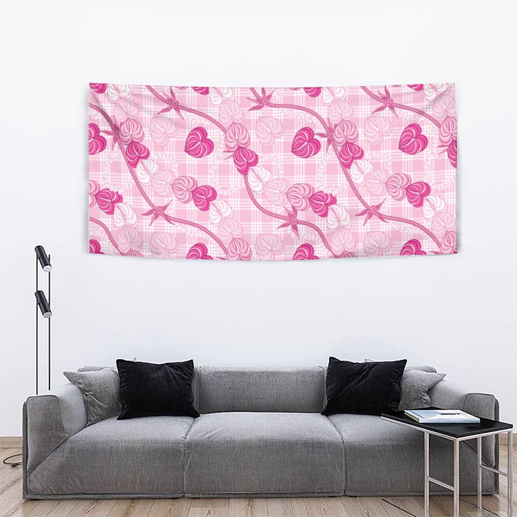 Anthurium Pikake Ti Leaf Palaka Tapestry Pink Version LT01 - Polynesian Pride