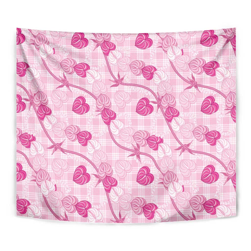 Anthurium Pikake Ti Leaf Palaka Tapestry Pink Version LT01 - Polynesian Pride