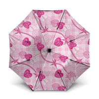 Anthurium Pikake Ti Leaf Palaka Umbrella Pink Version LT01 One Size Folded 11.42 inch Opened Diameter 37.4 inch Pink - Polynesian Pride