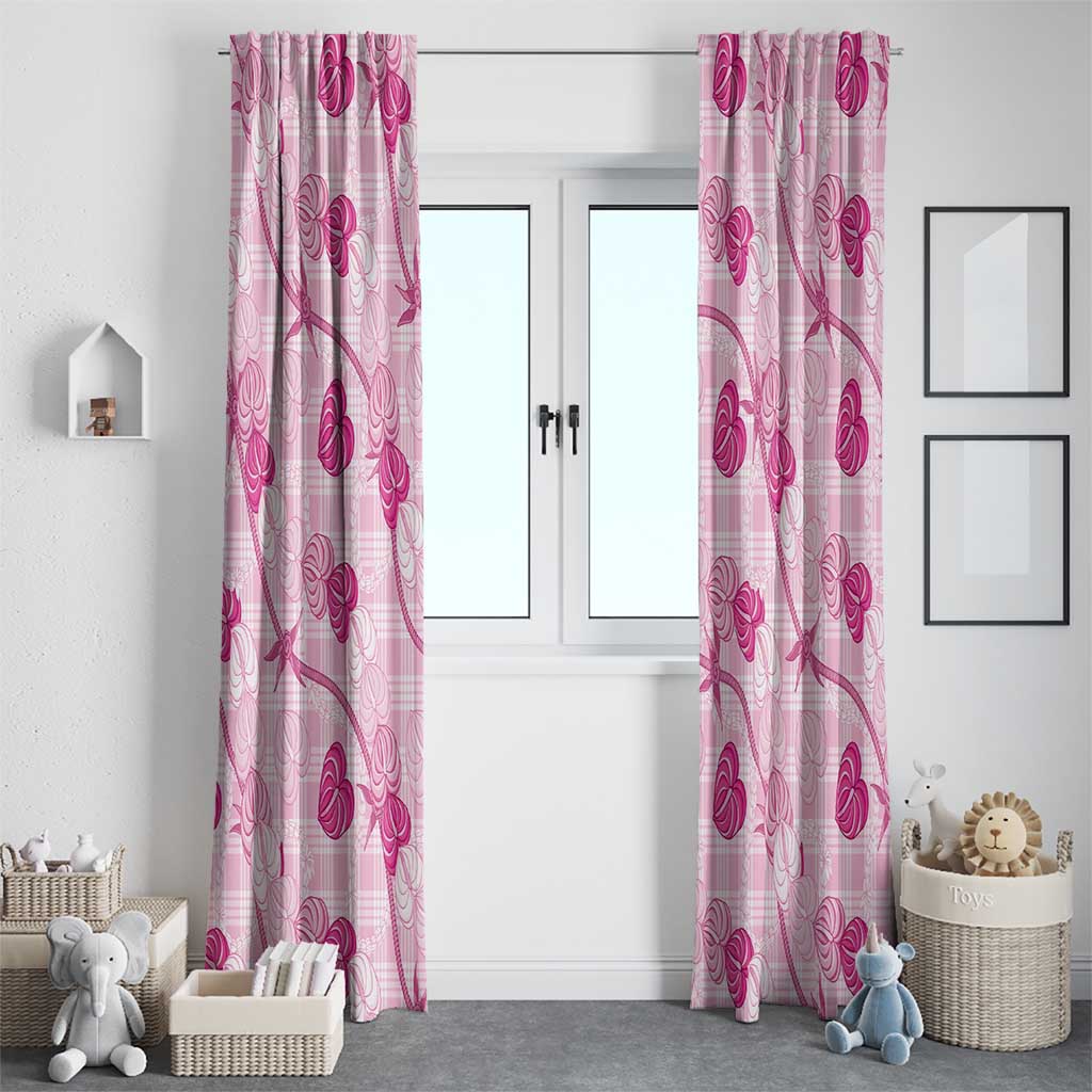 Anthurium Pikake Ti Leaf Palaka Window Curtain Pink Version LT01 - Polynesian Pride