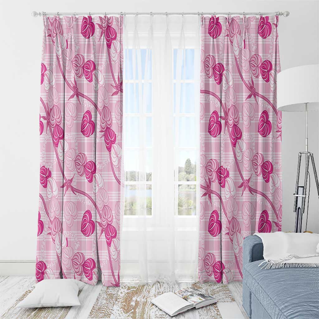 Anthurium Pikake Ti Leaf Palaka Window Curtain Pink Version LT01 - Polynesian Pride
