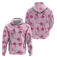 Anthurium Pikake Ti Leaf Palaka Zip Hoodie Pink Version LT01 - Polynesian Pride