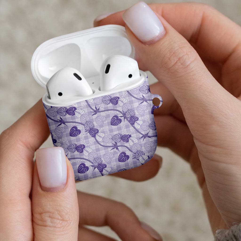 Anthurium Pikake Ti Leaf Palaka AirPods Case Purple Version LT01 - Polynesian Pride