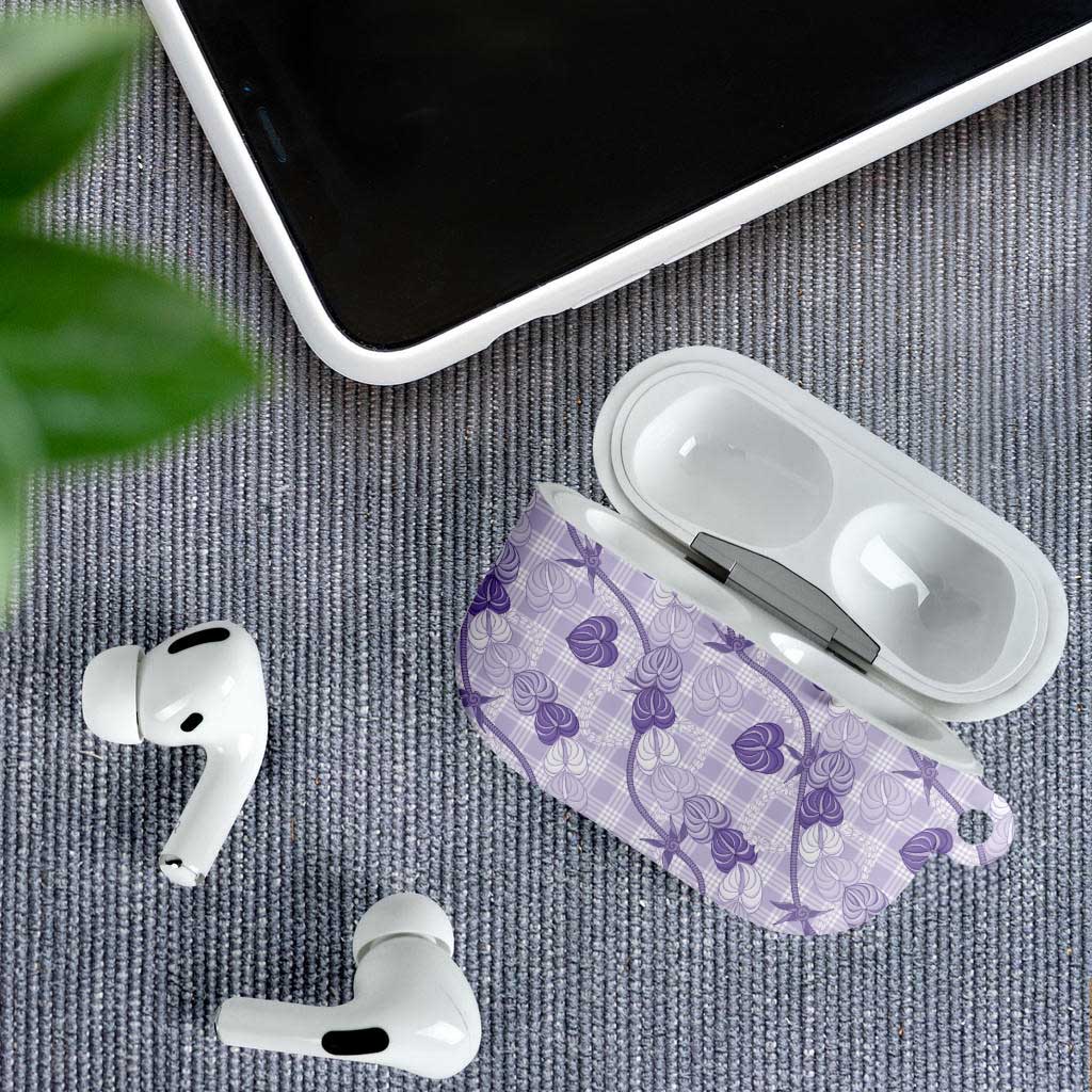 Anthurium Pikake Ti Leaf Palaka AirPods Case Purple Version LT01 - Polynesian Pride
