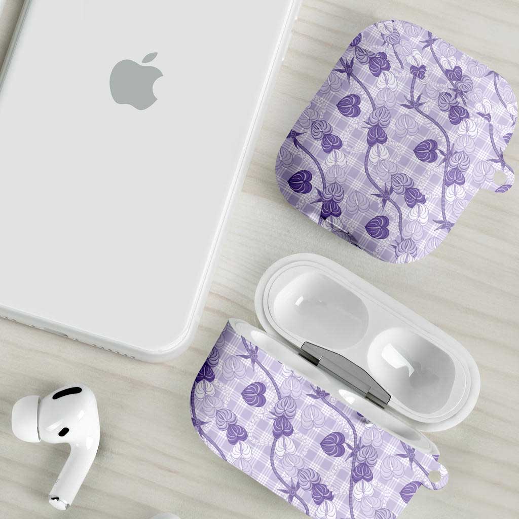 Anthurium Pikake Ti Leaf Palaka AirPods Case Purple Version LT01 - Polynesian Pride