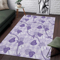Anthurium Pikake Ti Leaf Palaka Area Rug Purple Version LT01 Purple - Polynesian Pride