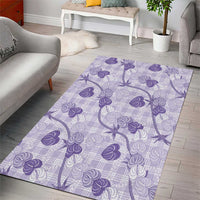 Anthurium Pikake Ti Leaf Palaka Area Rug Purple Version LT01 - Polynesian Pride