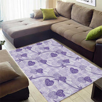 Anthurium Pikake Ti Leaf Palaka Area Rug Purple Version LT01 - Polynesian Pride