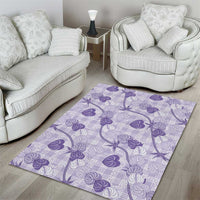 Anthurium Pikake Ti Leaf Palaka Area Rug Purple Version LT01 - Polynesian Pride