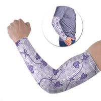 Anthurium Pikake Ti Leaf Palaka Arm Sleeves Purple Version LT01 Set of 2 Purple - Polynesian Pride