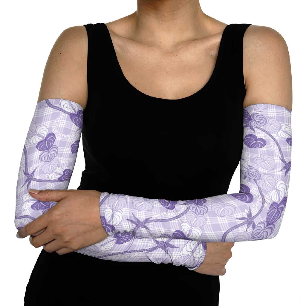 Anthurium Pikake Ti Leaf Palaka Arm Sleeves Purple Version LT01 - Polynesian Pride