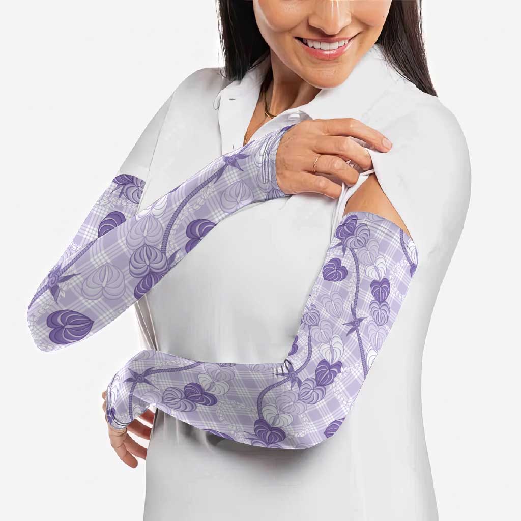 Anthurium Pikake Ti Leaf Palaka Arm Sleeves Purple Version LT01 - Polynesian Pride