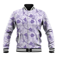 Anthurium Pikake Ti Leaf Palaka Baseball Jacket Purple Version LT01 Unisex Purple - Polynesian Pride