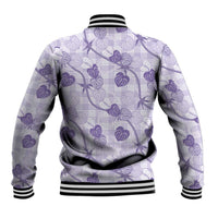 Anthurium Pikake Ti Leaf Palaka Baseball Jacket Purple Version LT01 - Polynesian Pride