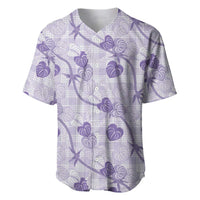 Anthurium Pikake Ti Leaf Palaka Baseball Jersey Purple Version LT01 Purple - Polynesian Pride