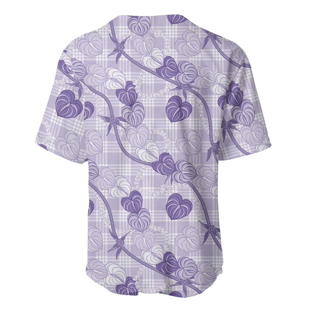 Anthurium Pikake Ti Leaf Palaka Baseball Jersey Purple Version LT01 - Polynesian Pride