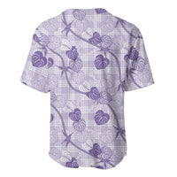 Anthurium Pikake Ti Leaf Palaka Baseball Jersey Purple Version LT01 - Polynesian Pride