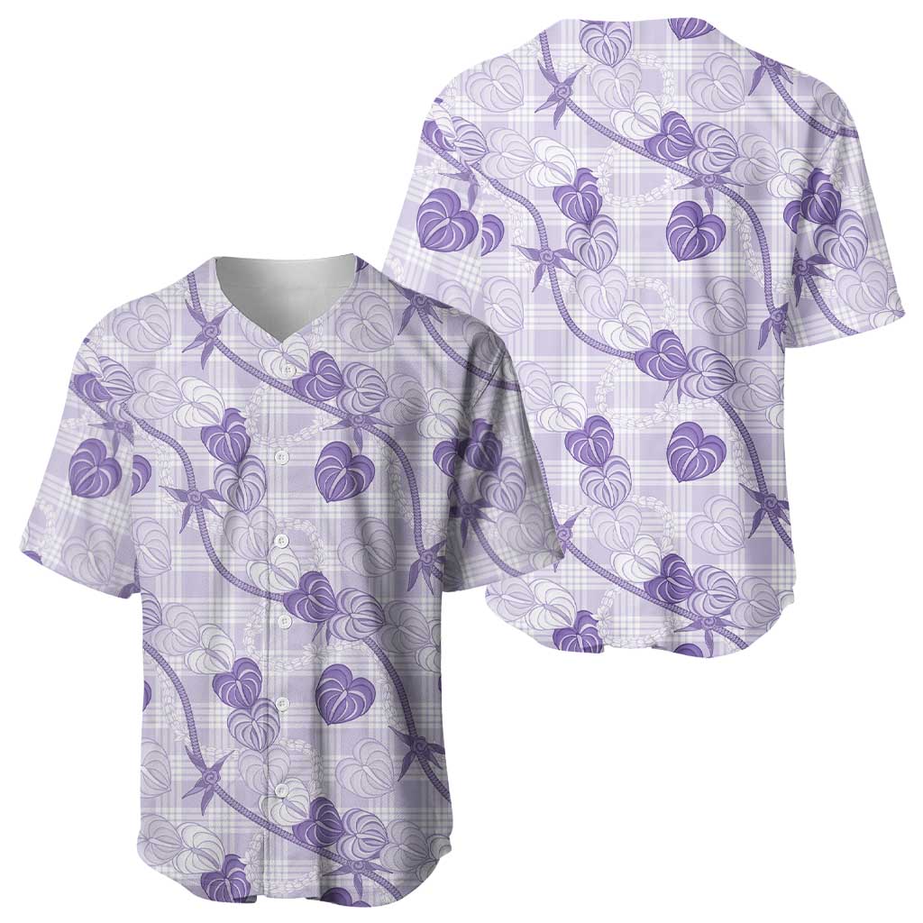 Anthurium Pikake Ti Leaf Palaka Baseball Jersey Purple Version LT01 - Polynesian Pride