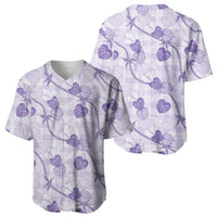 Anthurium Pikake Ti Leaf Palaka Baseball Jersey Purple Version LT01 - Polynesian Pride