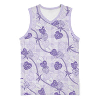 Anthurium Pikake Ti Leaf Palaka Basketball Jersey Purple Version LT01 Unisex Purple - Polynesian Pride
