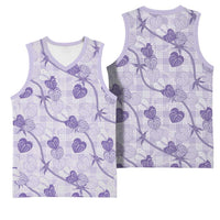Anthurium Pikake Ti Leaf Palaka Basketball Jersey Purple Version LT01 - Polynesian Pride