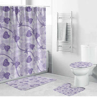 Anthurium Pikake Ti Leaf Palaka Bathroom Set Purple Version LT01 Bathroom Set (4 pcs) Purple - Polynesian Pride