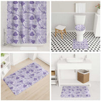 Anthurium Pikake Ti Leaf Palaka Bathroom Set Purple Version LT01 - Polynesian Pride