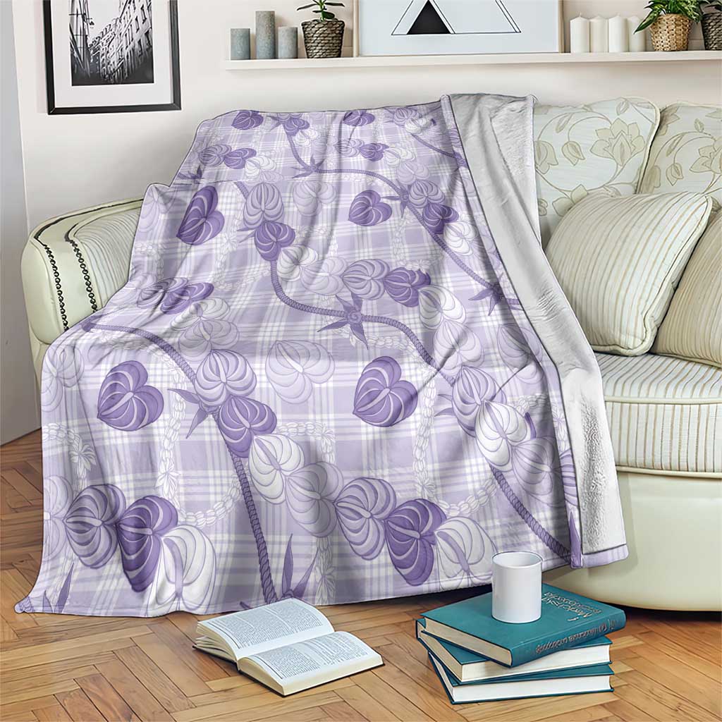Anthurium Pikake Ti Leaf Palaka Blanket Purple Version LT01 Purple - Polynesian Pride