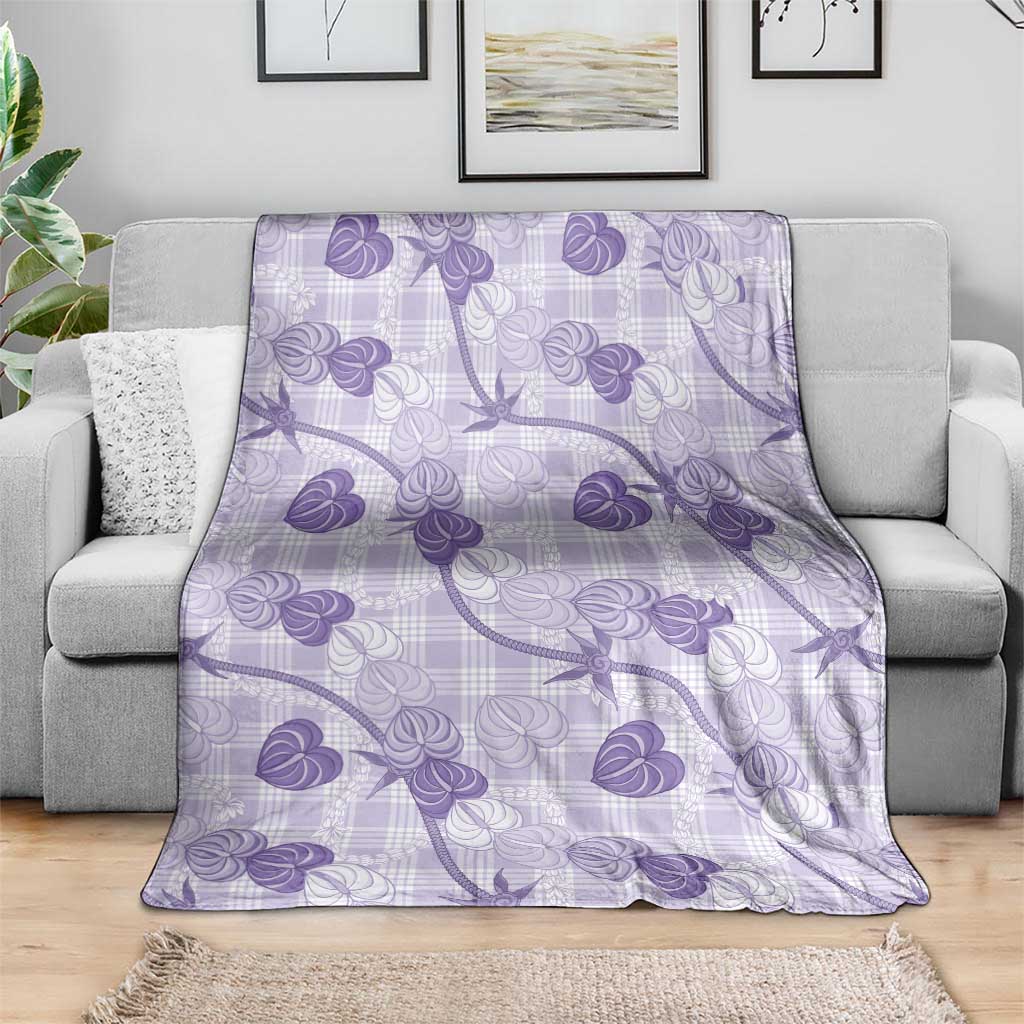 Anthurium Pikake Ti Leaf Palaka Blanket Purple Version LT01 - Polynesian Pride