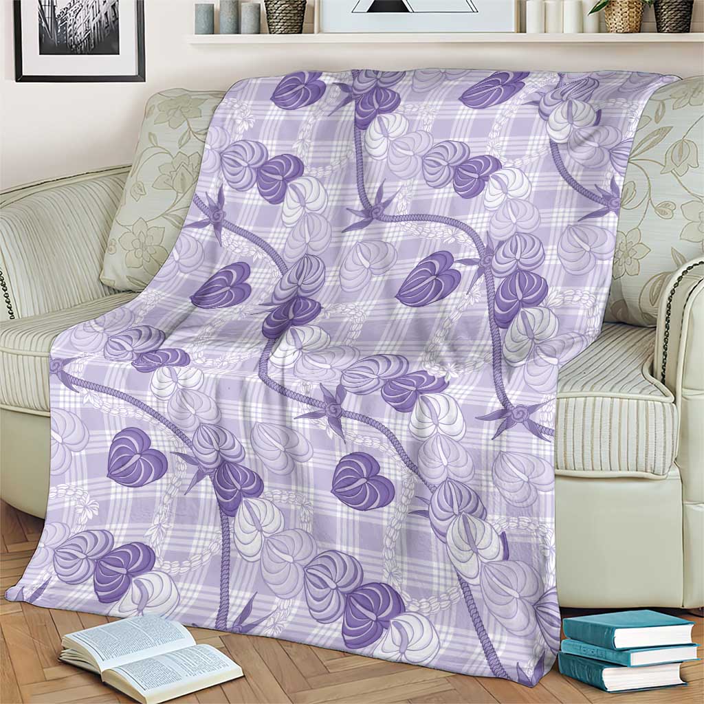 Anthurium Pikake Ti Leaf Palaka Blanket Purple Version LT01 - Polynesian Pride