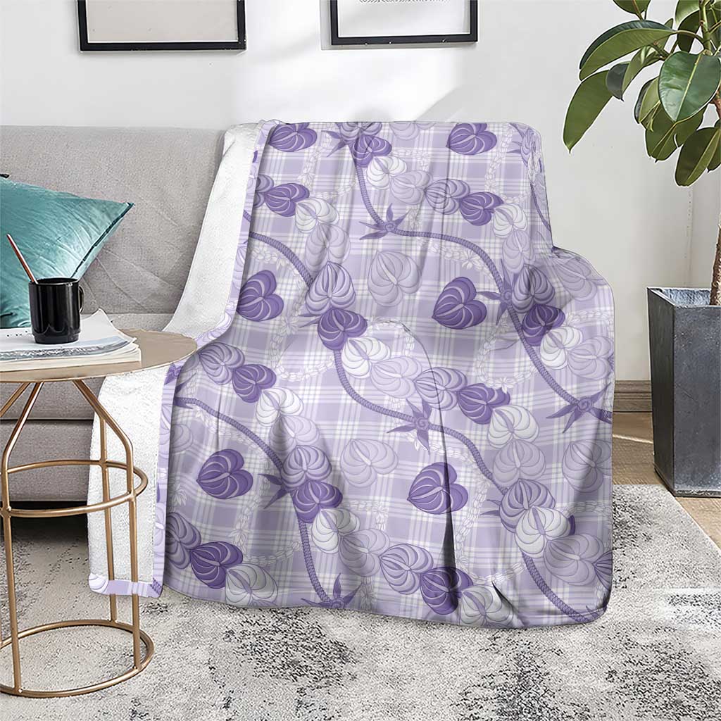 Anthurium Pikake Ti Leaf Palaka Blanket Purple Version LT01 - Polynesian Pride