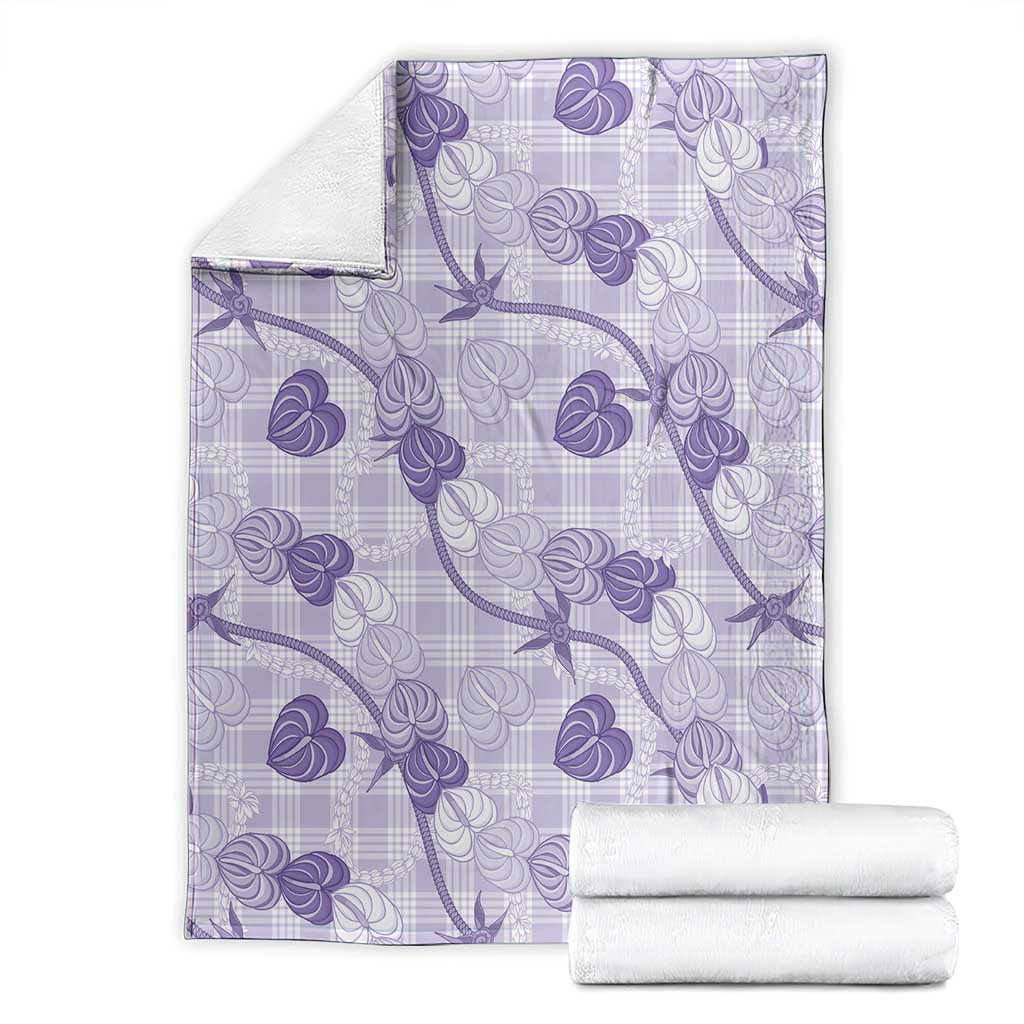 Anthurium Pikake Ti Leaf Palaka Blanket Purple Version LT01 - Polynesian Pride