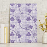 Anthurium Pikake Ti Leaf Palaka Canvas Wall Art Purple Version LT01 Without Frame Purple - Polynesian Pride
