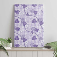 Anthurium Pikake Ti Leaf Palaka Canvas Wall Art Purple Version LT01 - Polynesian Pride