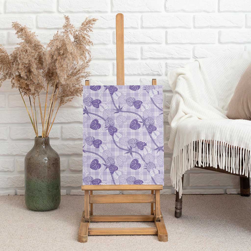 Anthurium Pikake Ti Leaf Palaka Canvas Wall Art Purple Version LT01 - Polynesian Pride
