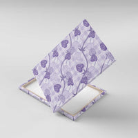 Anthurium Pikake Ti Leaf Palaka Canvas Wall Art Purple Version LT01 With Frame Purple - Polynesian Pride