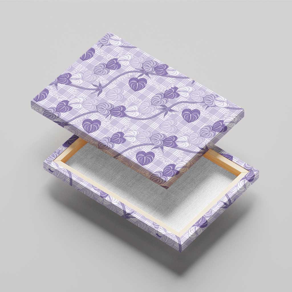 Anthurium Pikake Ti Leaf Palaka Canvas Wall Art Purple Version LT01 - Polynesian Pride