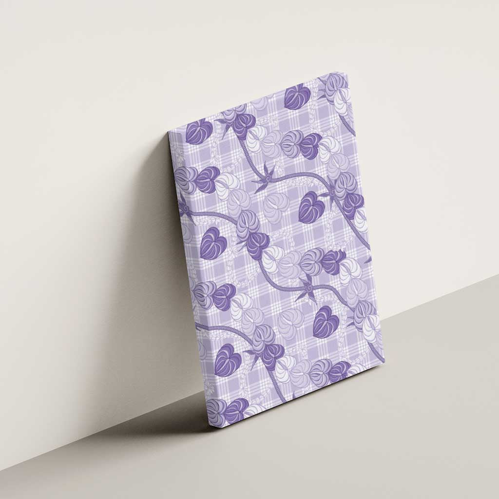 Anthurium Pikake Ti Leaf Palaka Canvas Wall Art Purple Version LT01 - Polynesian Pride