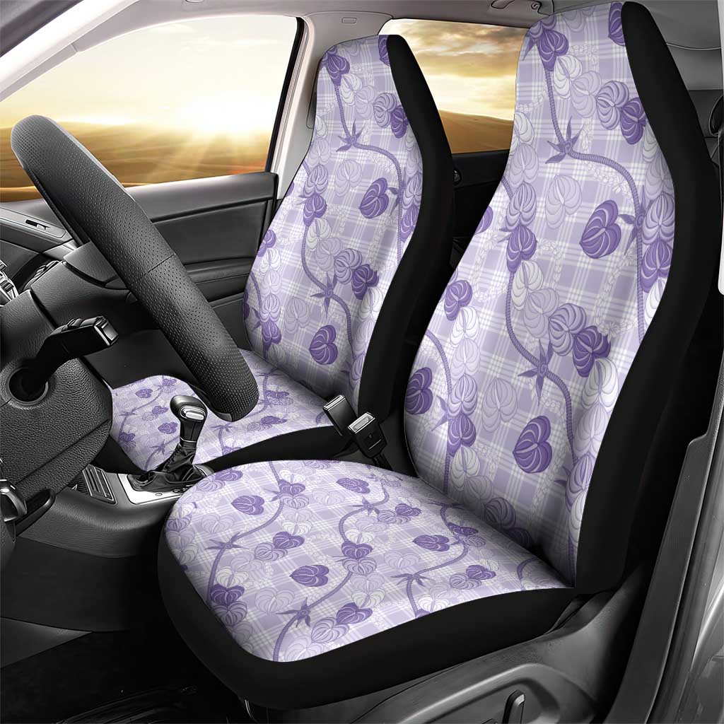 Anthurium Pikake Ti Leaf Palaka Car Seat Cover Purple Version LT01 - Polynesian Pride
