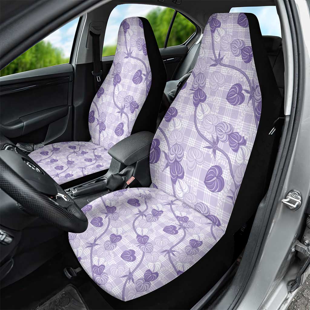 Anthurium Pikake Ti Leaf Palaka Car Seat Cover Purple Version LT01 - Polynesian Pride