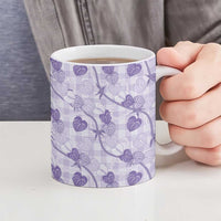 Anthurium Pikake Ti Leaf Palaka Ceramic Mug Purple Version LT01 - Polynesian Pride