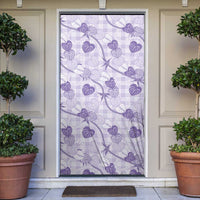 Anthurium Pikake Ti Leaf Palaka Door Cover Purple Version LT01 Purple - Polynesian Pride